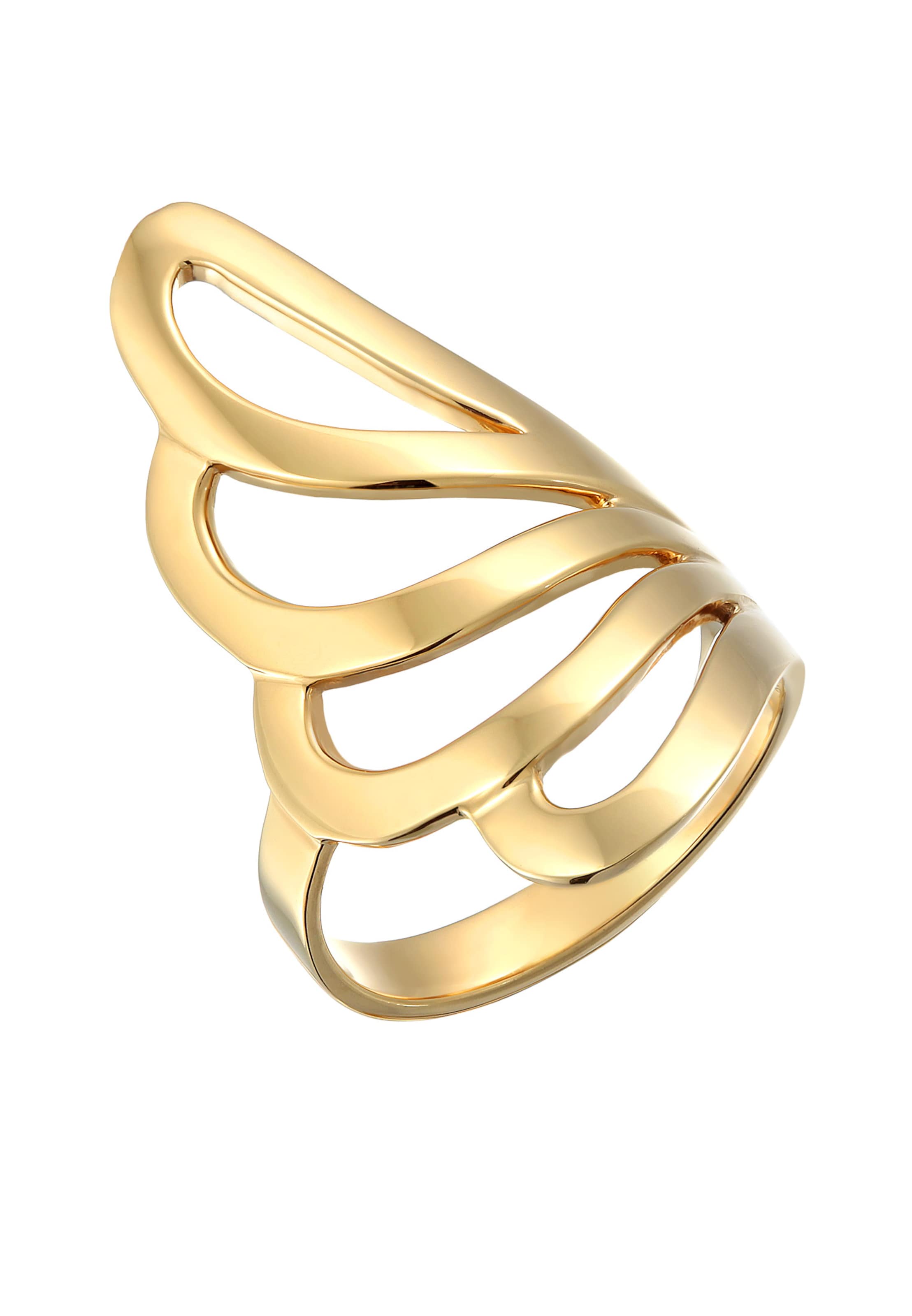 Nenalina Ring 'Wellen' in Gold: Vorderseite