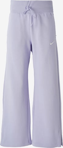 Wide Leg Pantalon de sport 'Phoenix Fleece' NIKE en violet : devant
