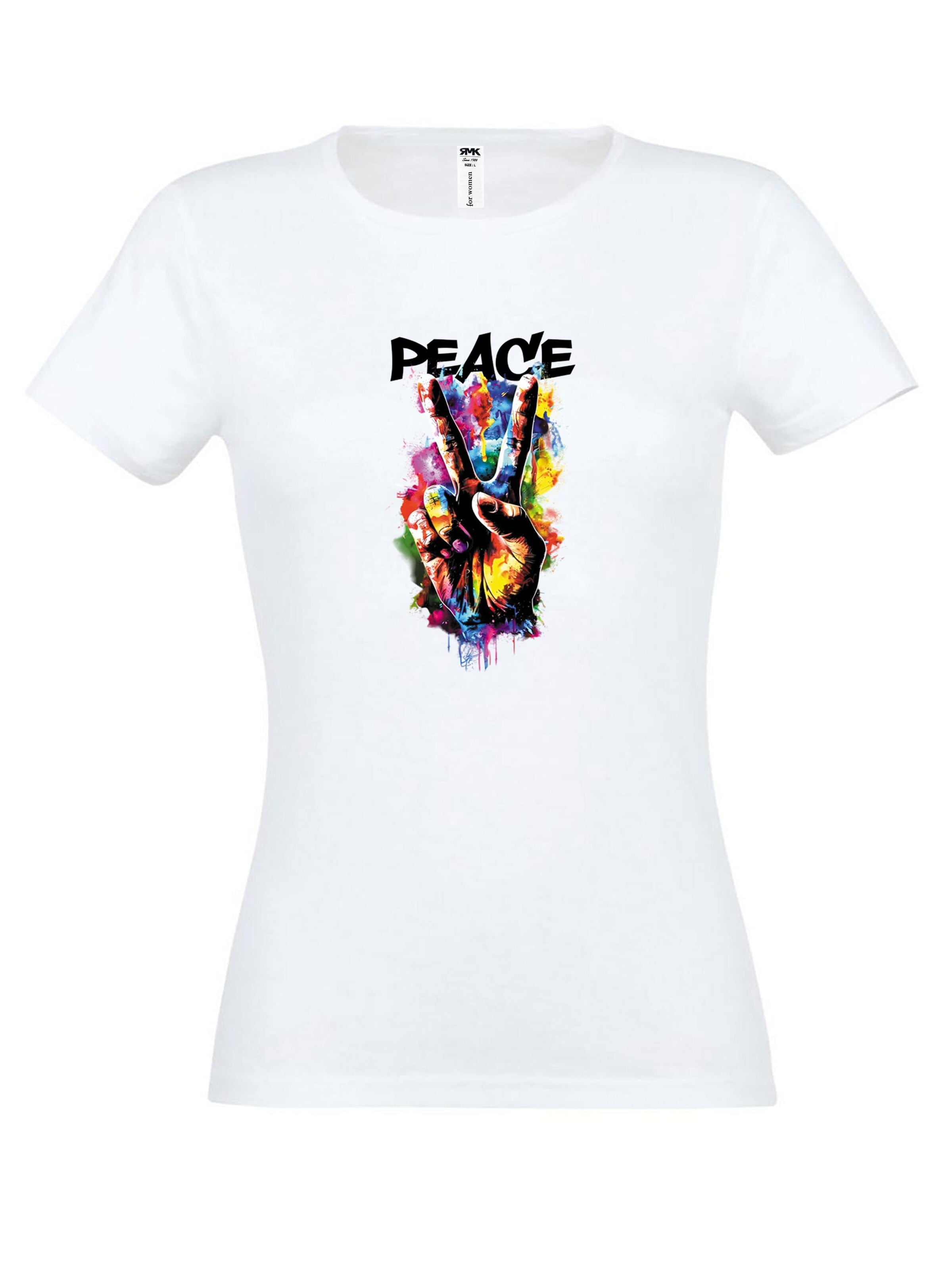 RMK Shirt 'Peace' in White: front