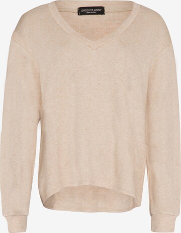 SASSYCLASSY Oversized Sweater in Beige: front