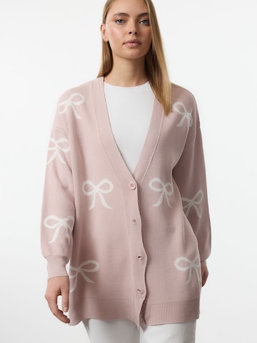 Trendyol Knit Cardigan 'Hijab' in Pink: front