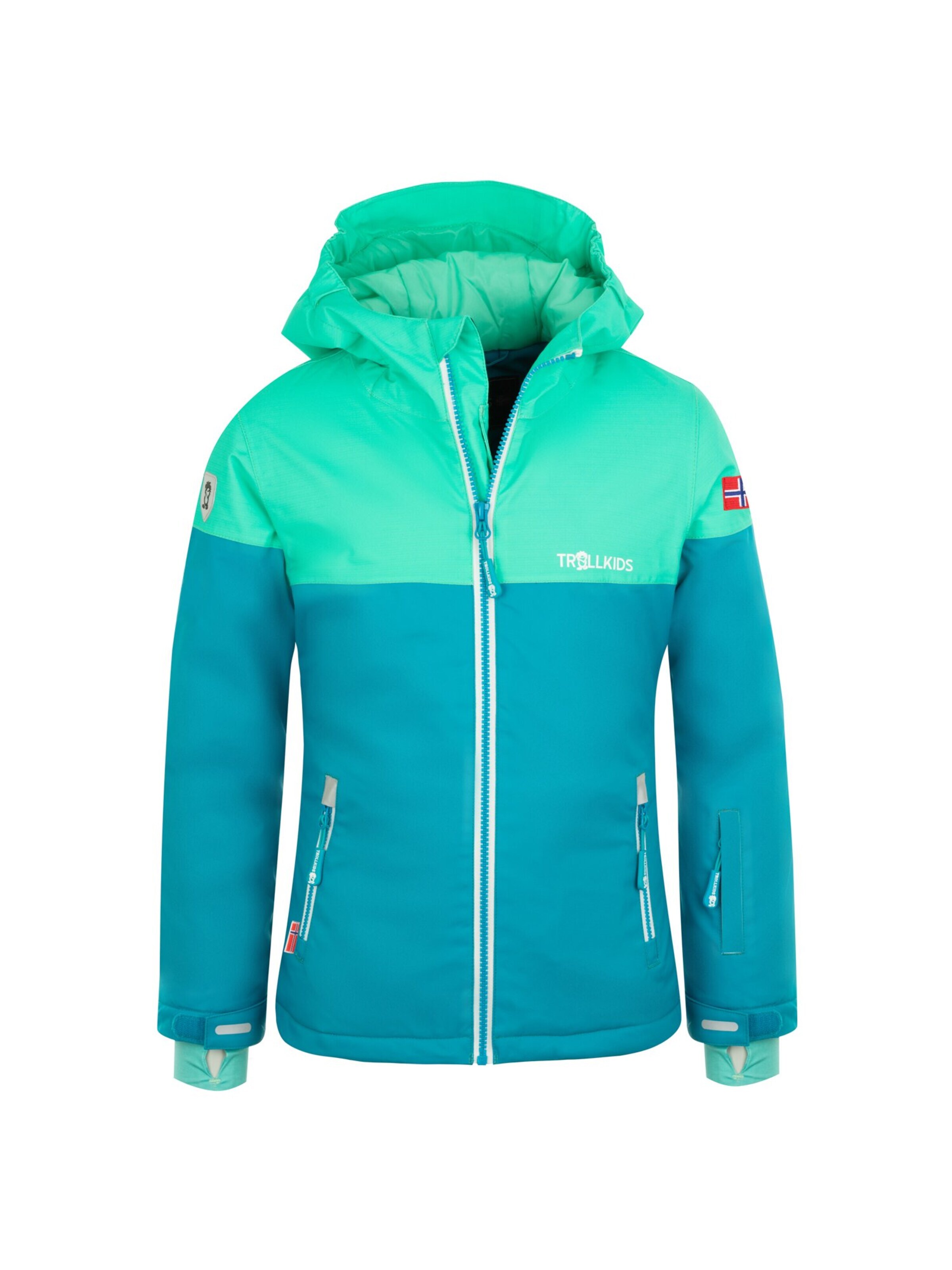 TROLLKIDS Winter Jacket in Green: front