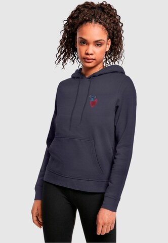 ABSOLUTE CULT Sweatshirt 'Lilo and Stitch - Sitting on Heart' in Blauw: voorkant