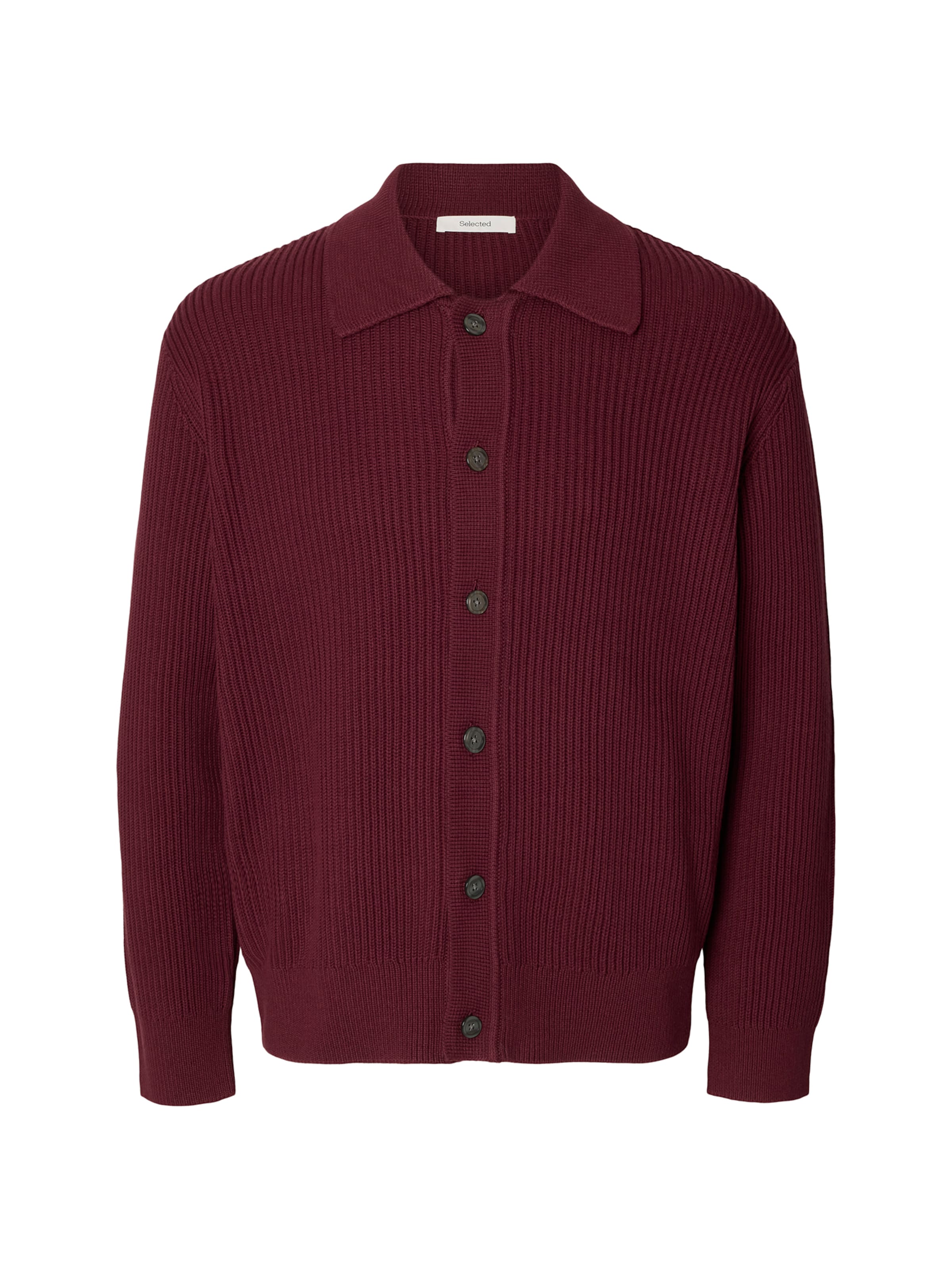 SELECTED Gebreid vest 'SLMDRY' in Rood: voorkant