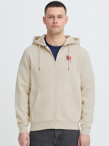 BLEND - Sudadera con cremallera ' BHJapa Backprint ' en beige: frente