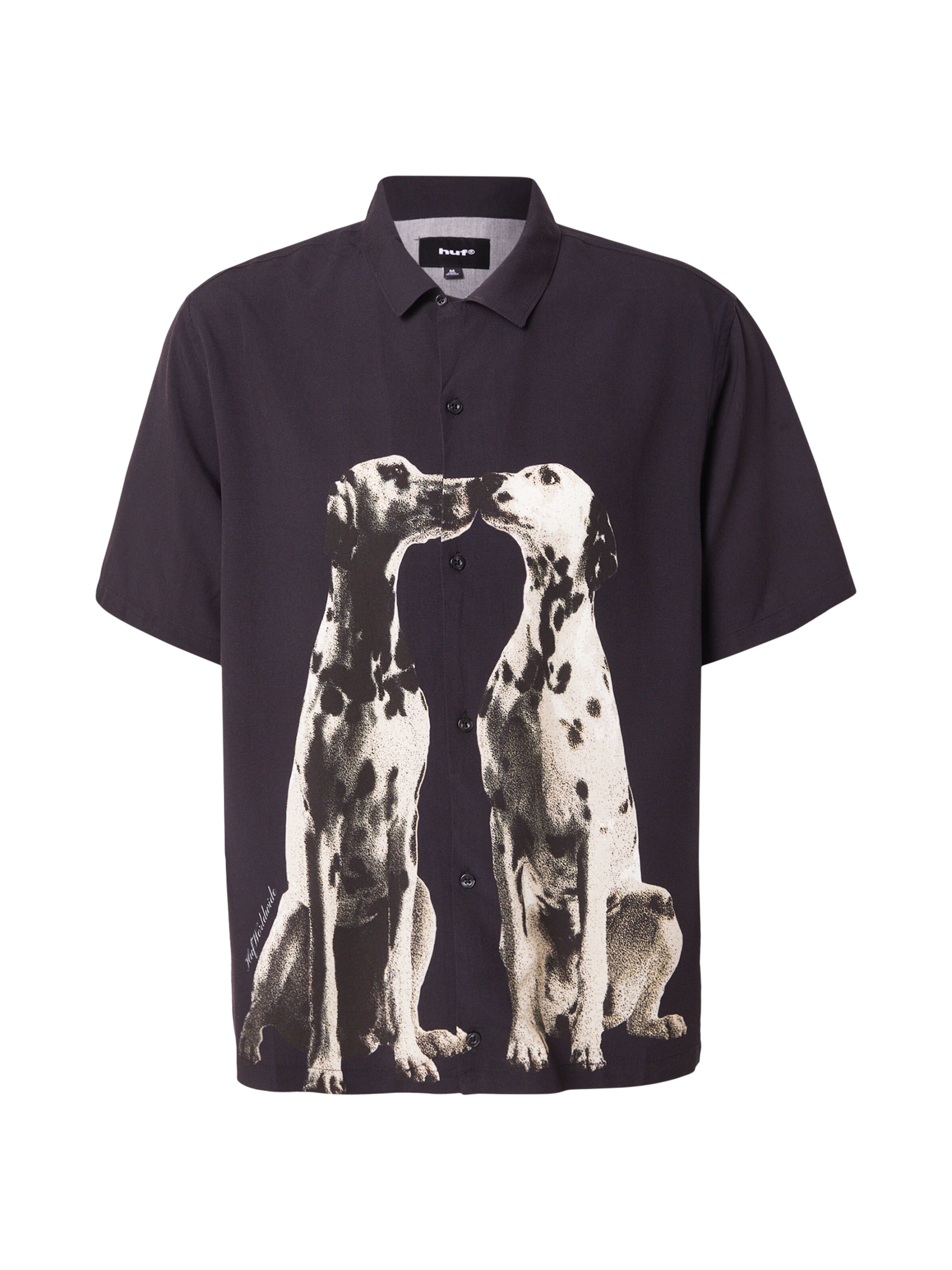 Coupe regular Chemise 'Dogged' HUF en noir : devant