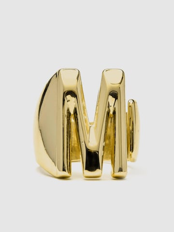 Luxenter Ring 'Alphabet M' in Goud: voorkant