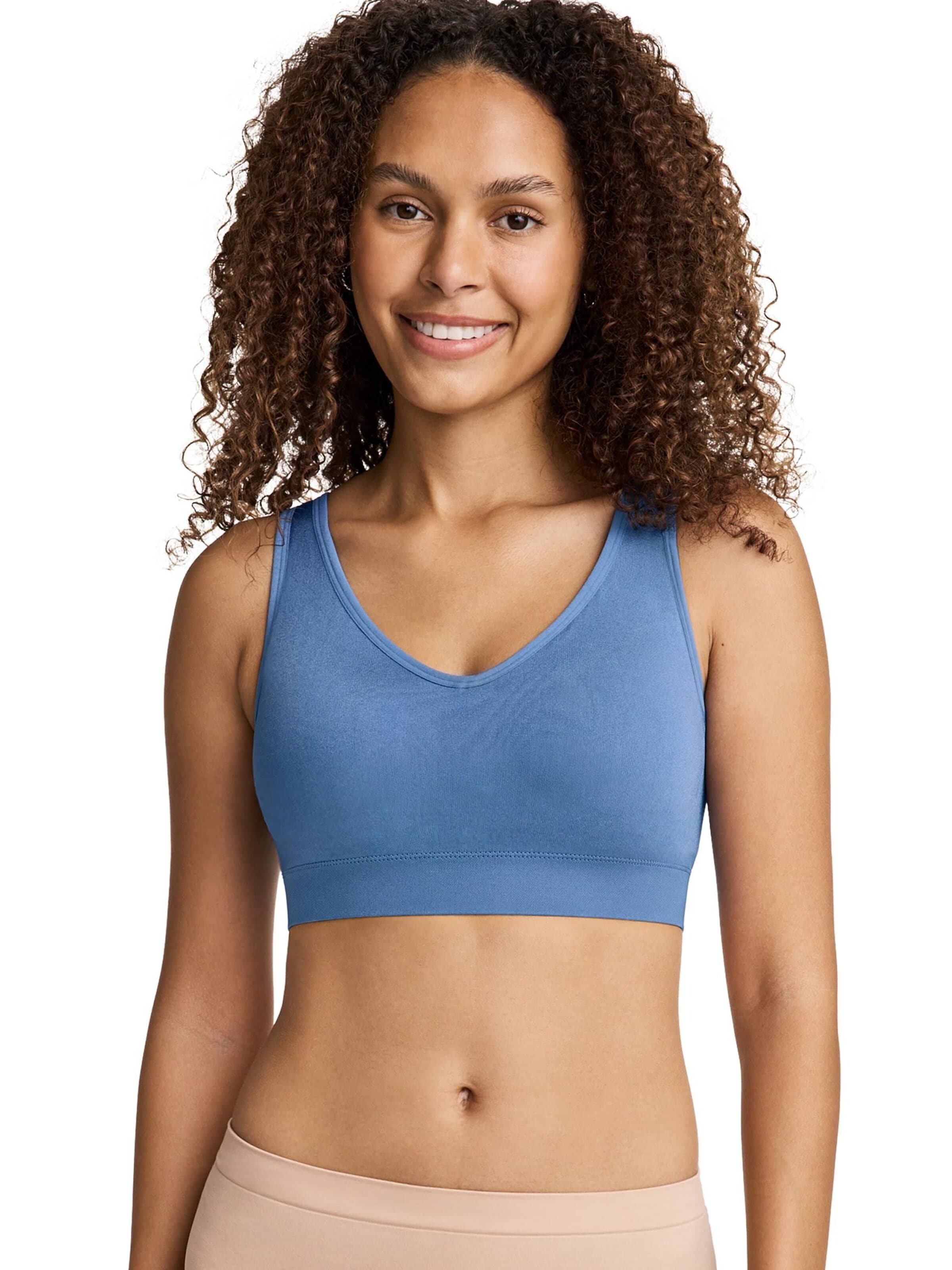 JOCKEY Bralette Sports Bra 'Seamfree™ Back Smoothing Bralette' in Blue: front