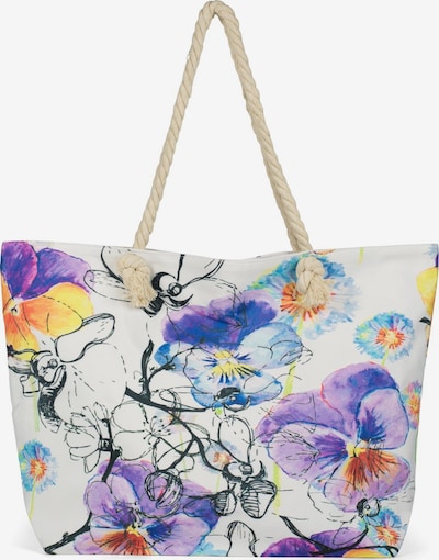 styleBREAKER Strandtasche 'Strandtasche Veilchen Muster' in One Size in lila, Produktansicht