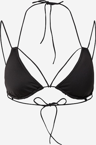 Calvin Klein Swimwear Triangle Bikini Top in Black: front