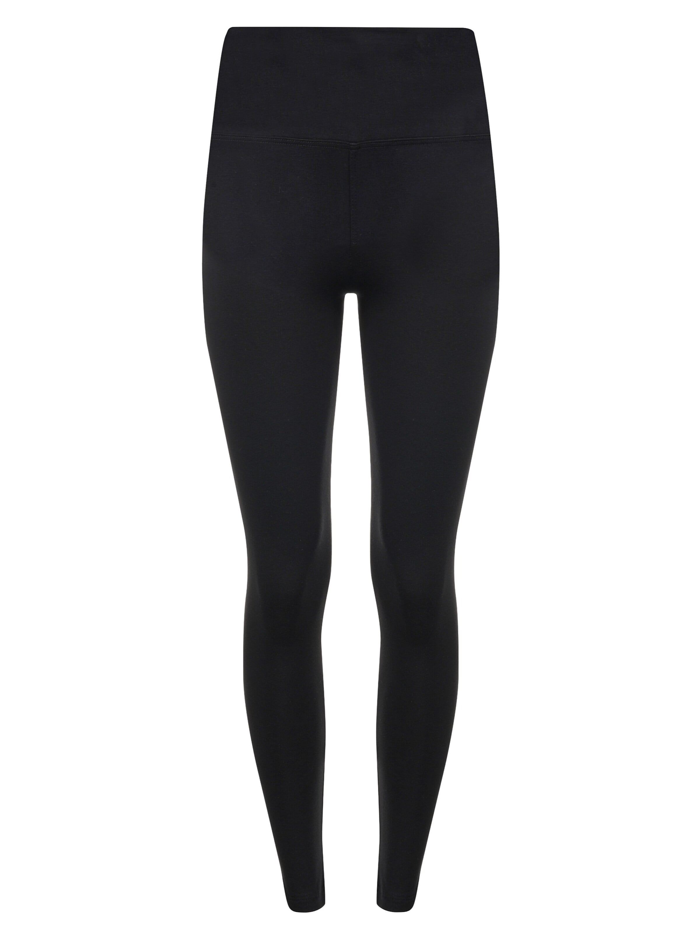 Evoni Slimfit Leggings 'aus Baumwolle mit Steg'‌‌ in Schwarz: Vorderseite