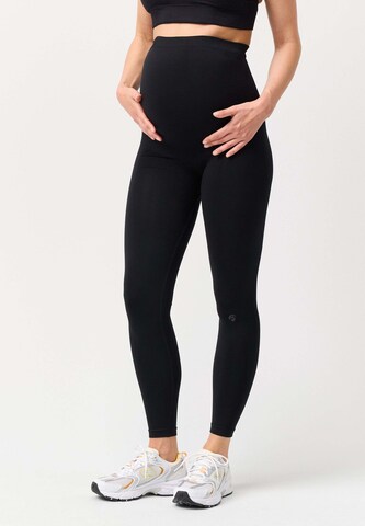 OCEANSAPART Skinny Workout Pants 'Mila' in Black: front
