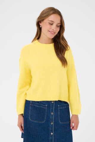 SAINT TROPEZ Trui 'Larna' in Geel: voorkant