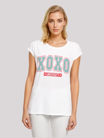 T-shirt 'XOXO University Valentinstag' F4NT4STIC en blanc : devant