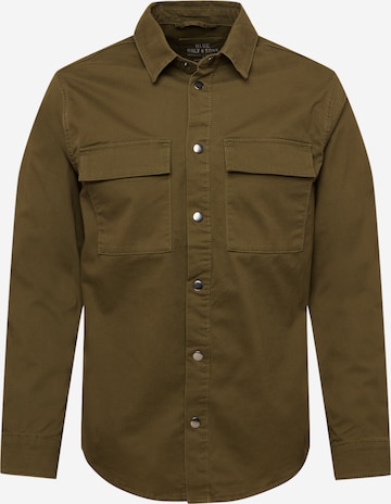 Only & Sons Button Up Shirt in Green: front