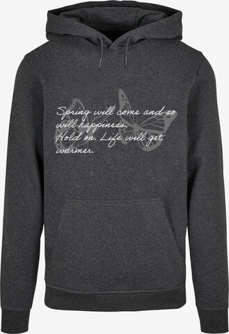 Merchcode Sweatshirt 'Spring Saying' in Grijs: voorkant