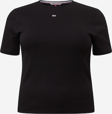 Tommy Jeans Curve T-Shirt 'Essential' in Schwarz: predná strana