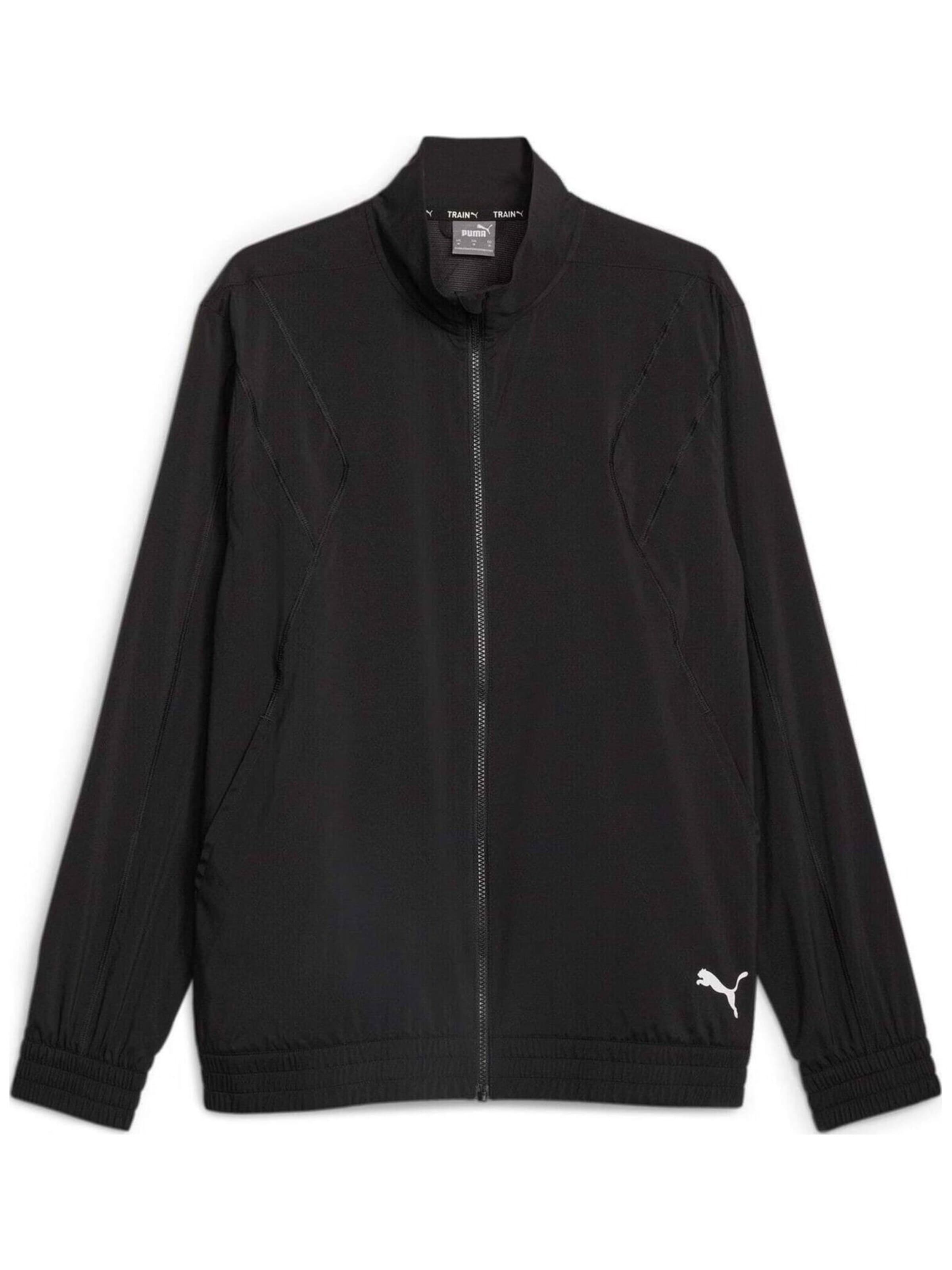 PUMA - Chaqueta deportiva 'Puma Zip-up Tracksuit Jacket Fit Woven' en negro: frente