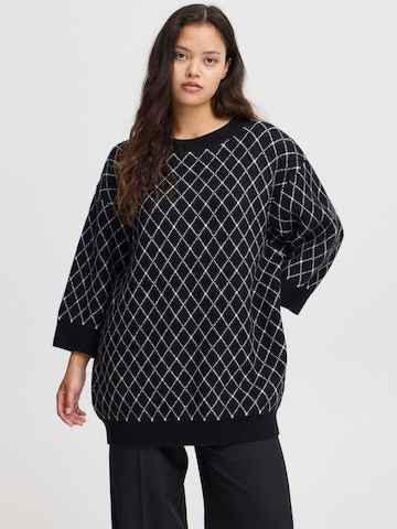 ICHI - Pullover 'Alvino' em preto: frente