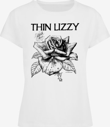 Merchcode Shirt 'Thin Lizzy - Rose' in Wit: voorkant