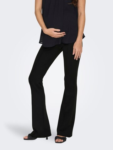 Only Maternity Flared Broek in Zwart: voorkant