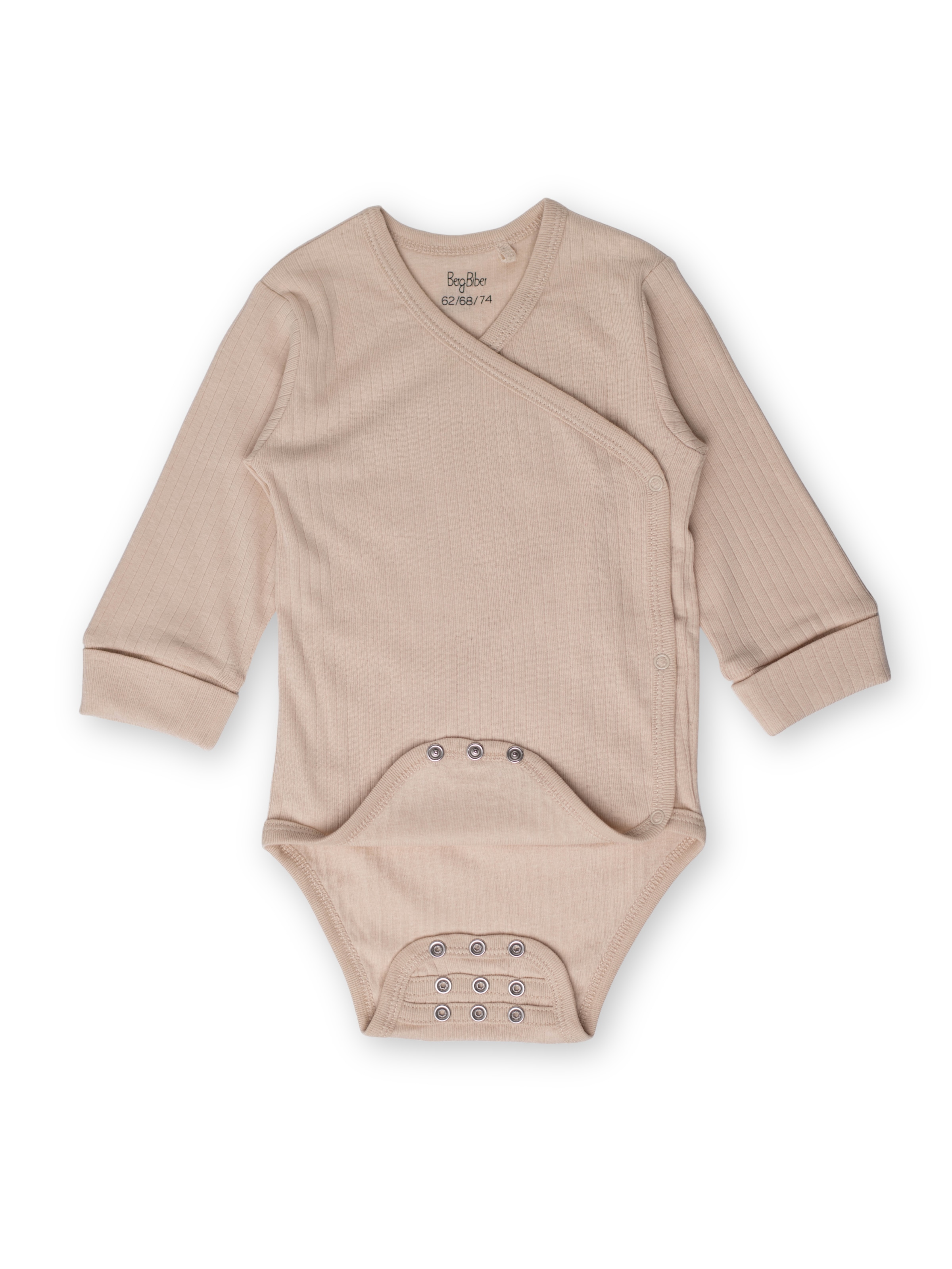BergBiber Strampler/Body 'Niko'‌ in Beige: Vorderseite