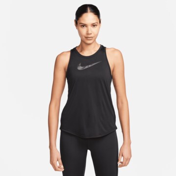 NIKE Sporttop 'Swoosh' in Schwarz: Vorderseite