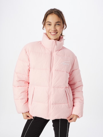 Tommy Jeans Winter Jacket in Pink: front