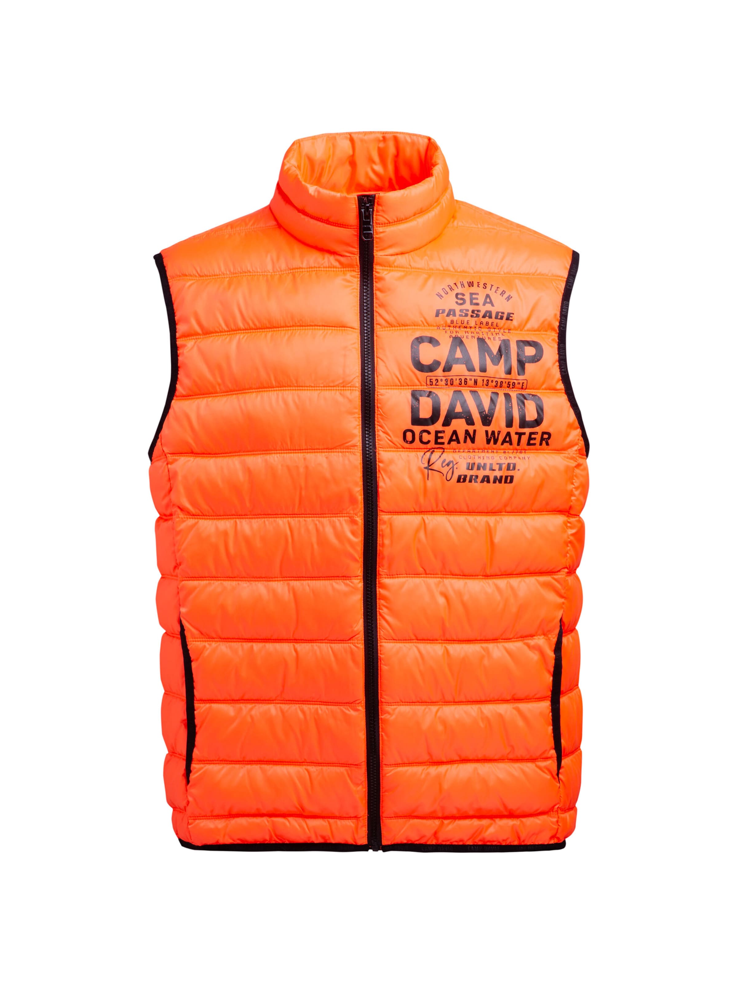 CAMP DAVID Vest in Orange: front