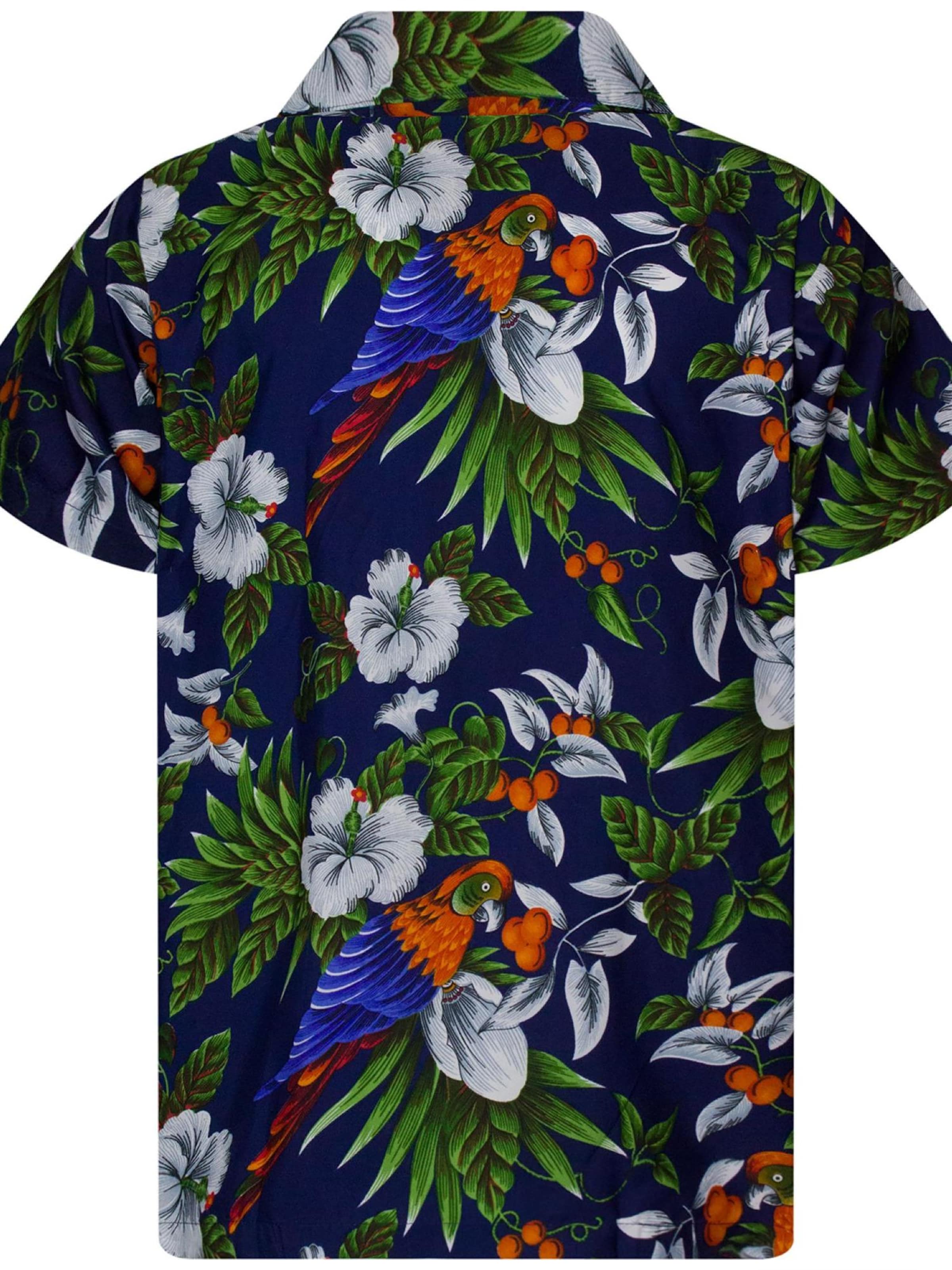 King Kameha Shirt 'Cherryparrot' in Blauw
