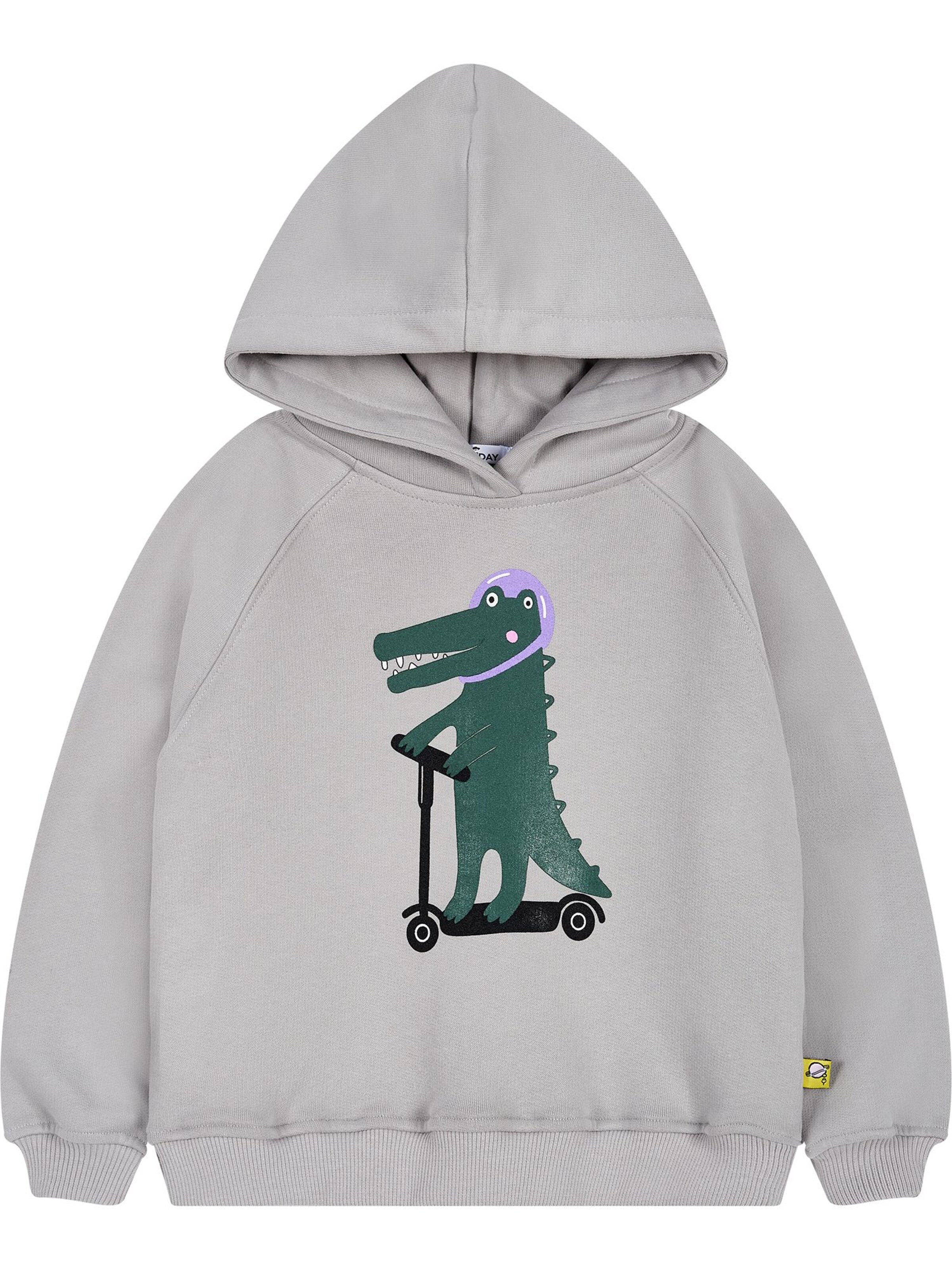 SATURNDAY Sweatshirt 'Krokodil Scooter' in Grey