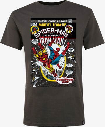 Recovered Shirt 'Marvel Team Up' in Grijs: voorkant
