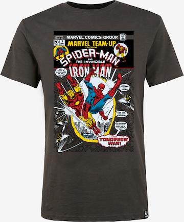 Recovered Shirt 'Marvel Team Up' in Grijs: voorkant
