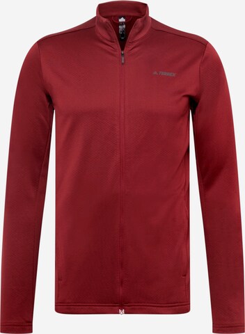 ADIDAS TERREX Athletic Fleece Jacket 'Multi Primegreen Fleece' in Red: front