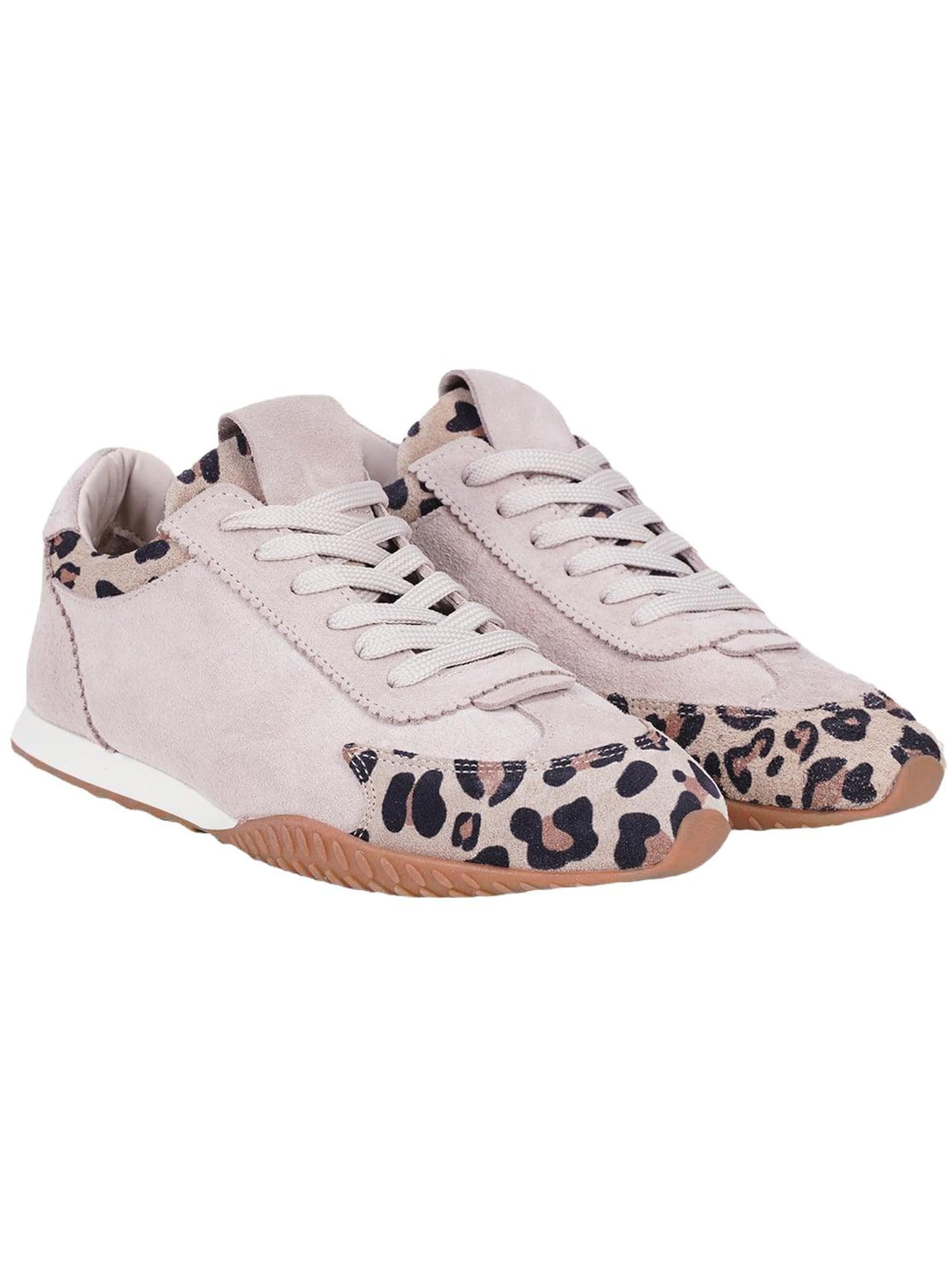 Desa - Zapatillas deportivas bajas 'DESA Damen-Sneaker aus Wildleder mit Leopardenmuster' en beige