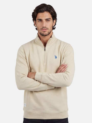 U.S. POLO ASSN. Sweatshirt in Beige: voorkant