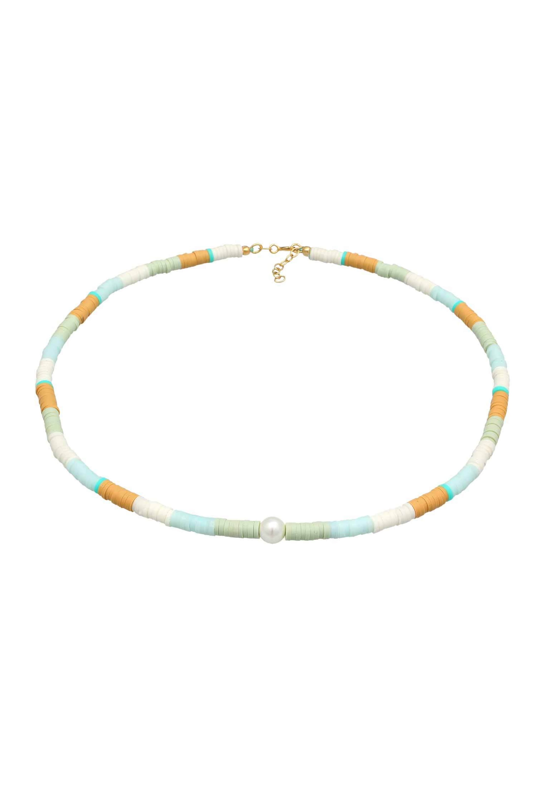 Chaîne 'Heishi' ELLI en orange : devant