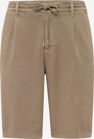 JOOP! Jeans Regular Pleat-front trousers in Brown: front