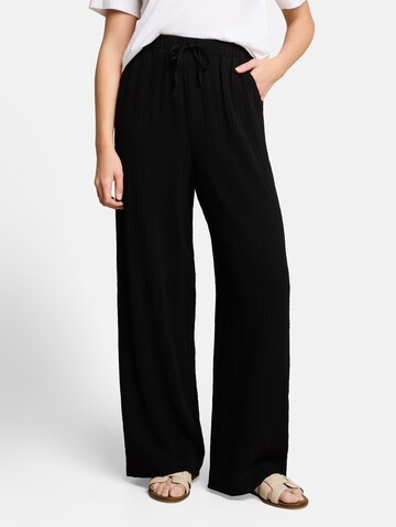 TOM TAILOR DENIM Wide leg Trousers in Black: front