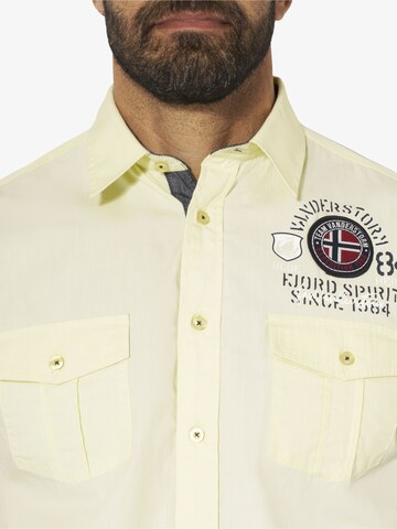 Jan Vanderstorm Regular fit Button Up Shirt 'Snofred' in Yellow