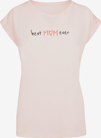Merchcode Shirt 'Mothers Day - Best mom ever' in Roze: voorkant