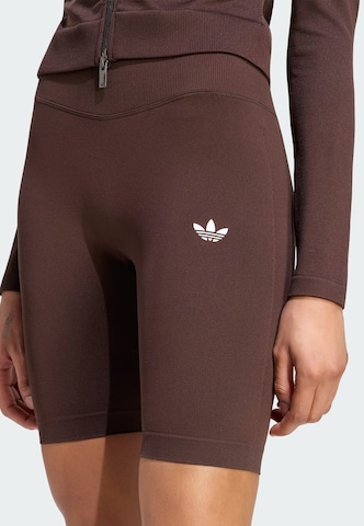 ADIDAS ORIGINALS Skinny Shorts 'ESSENTIALS' in Braun