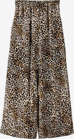 Bershka Wide leg Broek in Bruin: voorkant