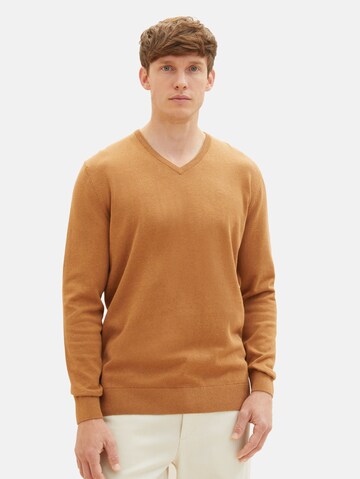 TOM TAILOR Regular fit Sweater in Brown: front