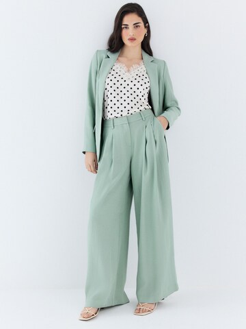 Next Wide Leg Hose in Grün