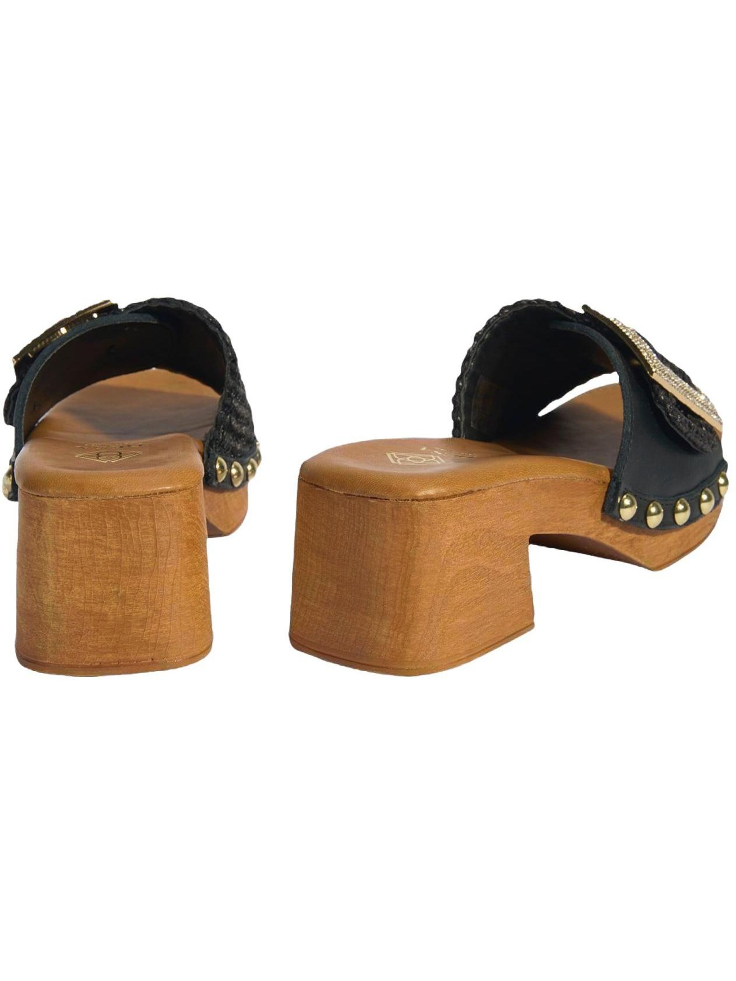 Desa Slipper 'Hausschuhe mit Absatz' in Black