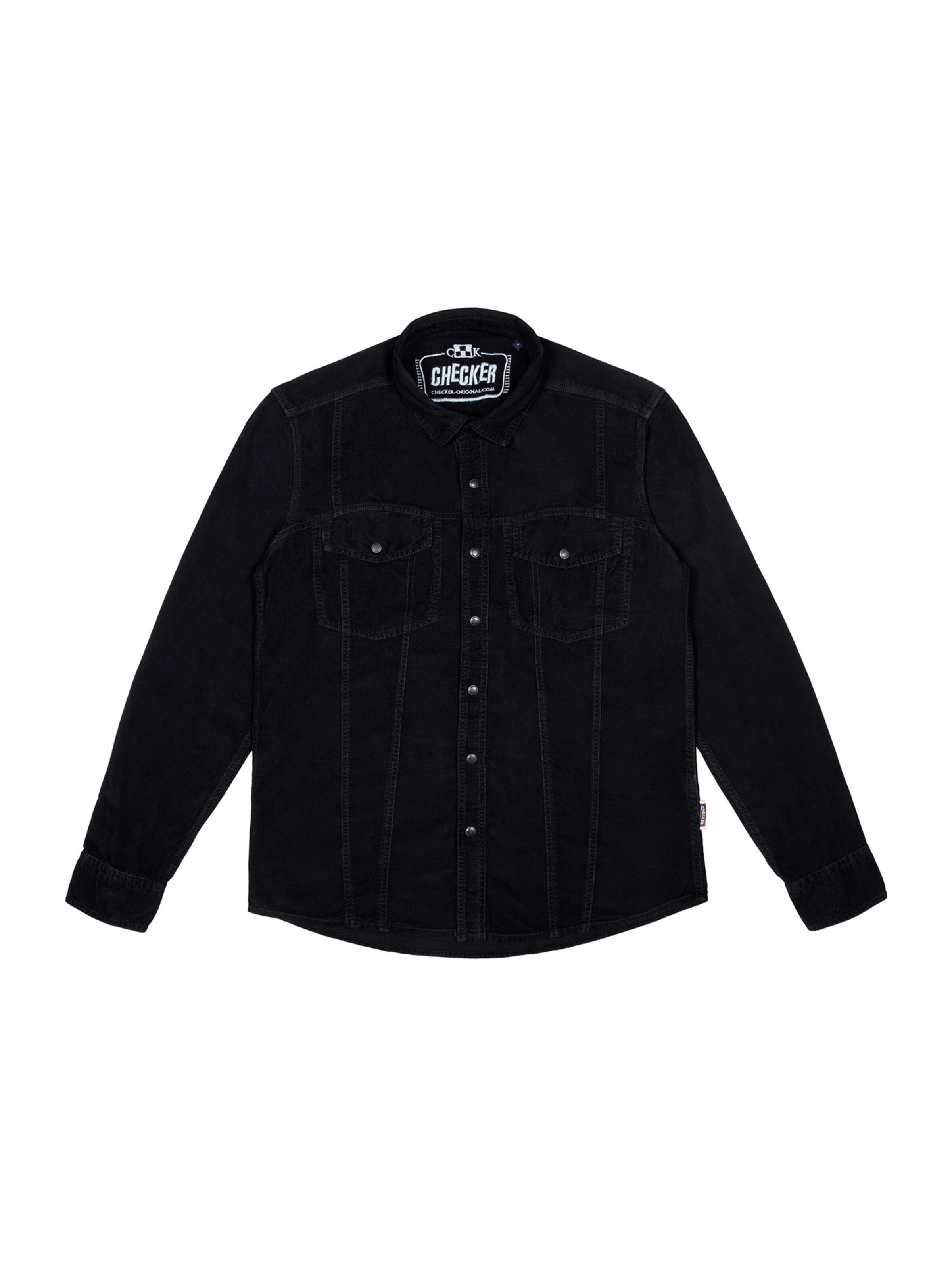 Chemise ' Dynasty Cord ' Checker en noir : devant