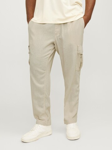 Wide Leg Pantalon cargo Jack & Jones Plus en beige : devant