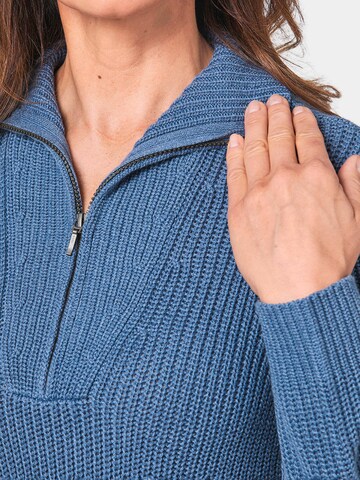 Goldner Pullover in Blau