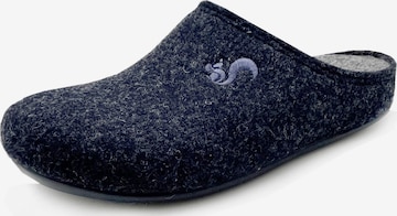 thies Hausschuh 'thies 1856 ® Recycled PET Slipper' in Blau: Vorderseite